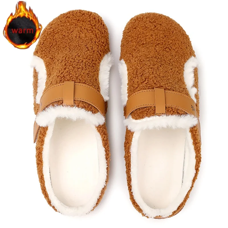 

Winter Fuzzy Slippers For Women Men Soft Cozy Indoor Plush Flat Shoes Warm Fur Fuzzy Slides Furry Cotton Slippers Anti-slip Sole