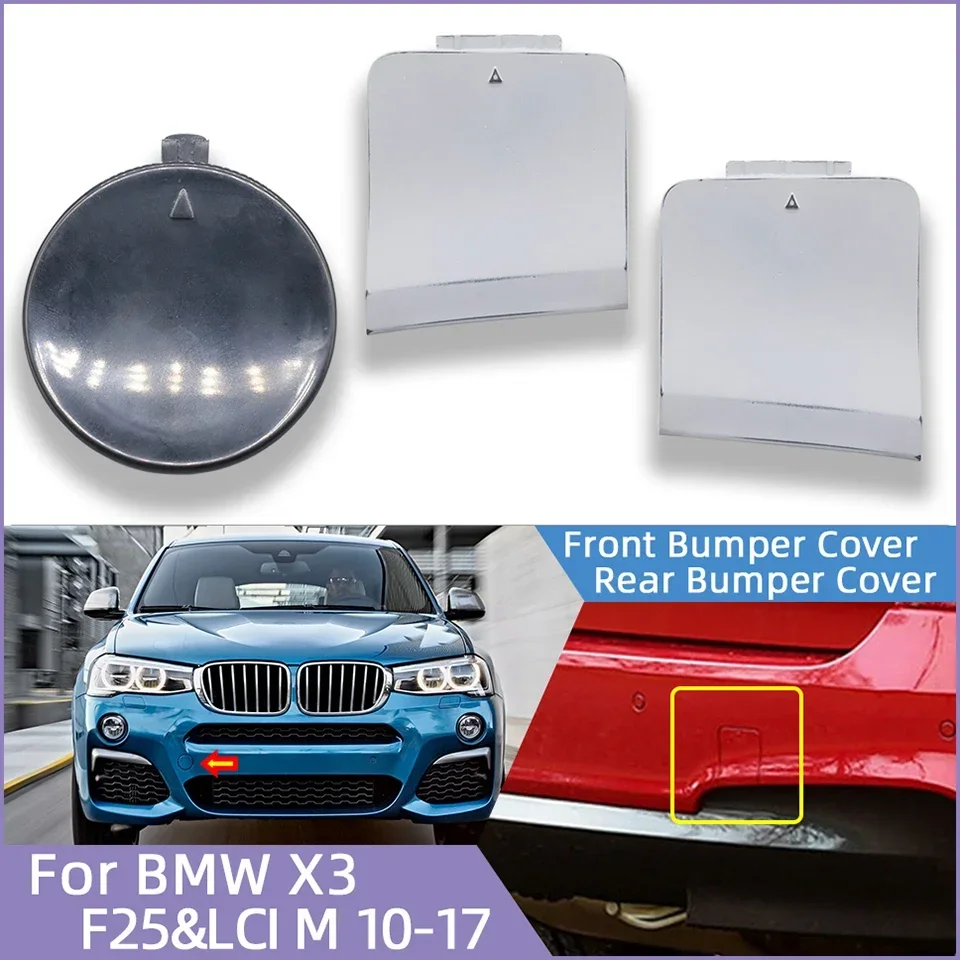 Auto Parts Front Rear Bumper Towing Hook Cover For BMW X3 F25/LCI M-Sport 2010-2017 Hauling Trailer Shell Bumper Decoration Cap