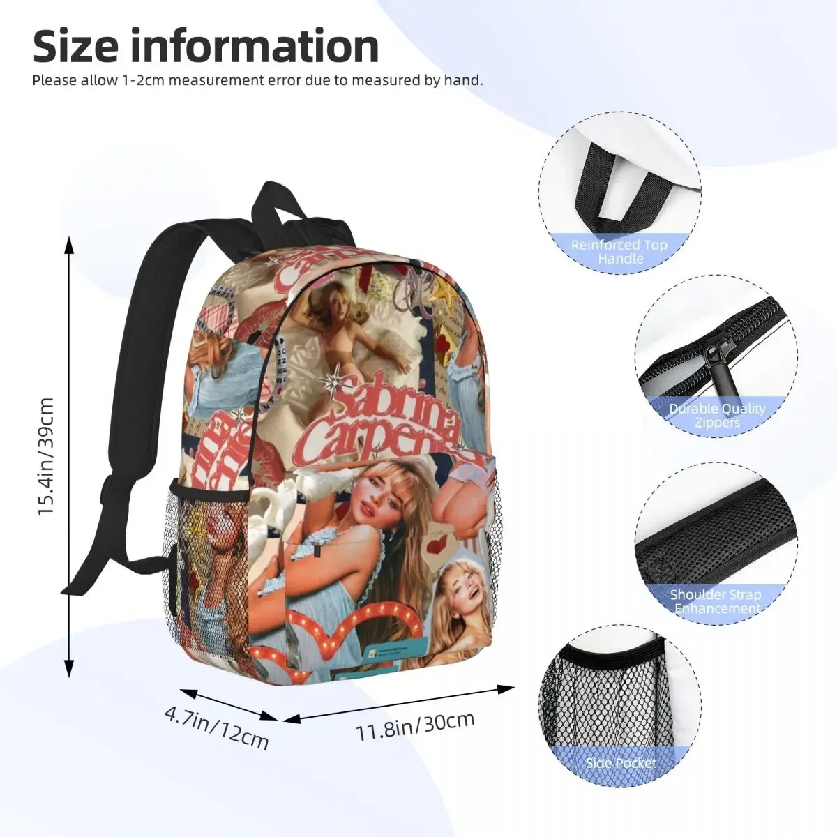 Custom Bag Sabrina Carpenter Espresso Backpack Student Boys Girls BookBag Children School Bag Computer Shoulder Bags For Men Wom