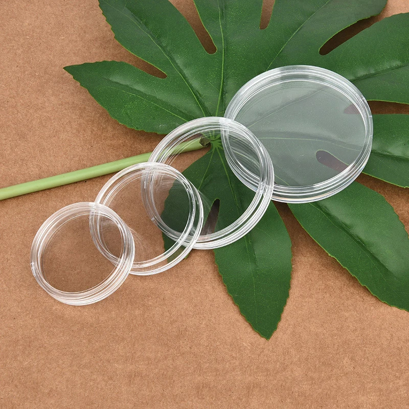 10/25Pcs 21/22/ 23/25/26/27/28/30/32/33/38/40/45mm Runde Lagerung Ring Kunststoff Boxen Klar Coining Halter Kapseln Fällen – Detail 4