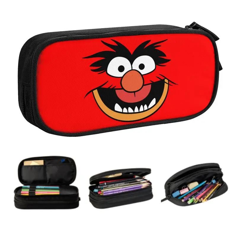 Customized Muppets Animal Costume Kawaii Pencil Cases Boy Girl Large Capacity Anime Cartoon Pencil Pouch Students Stationery