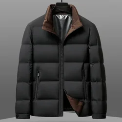 YEAE Duck Down Winter Down Jacket Men's Stand Collar Light Luxury Business Winter Wear Men's Coat Light Thick Warm Men's Jacket