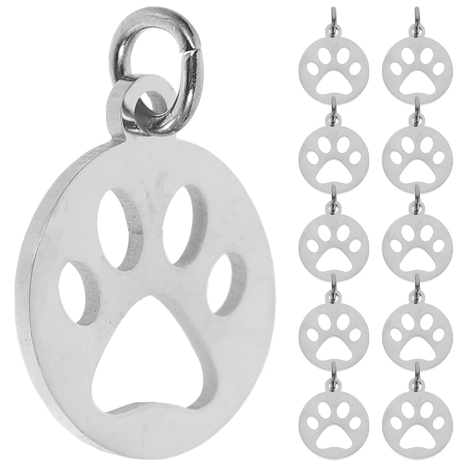 

Dogs Paw Accessories Animal Footprint Charms Stainless Steel for Jewelry Making