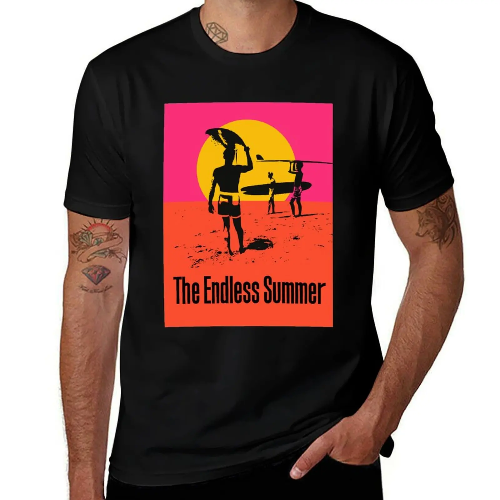 The Endless Summer 1966 Surf Documentary Poster Artwork T-Shirt Work Comfort T-Shirt for Men
