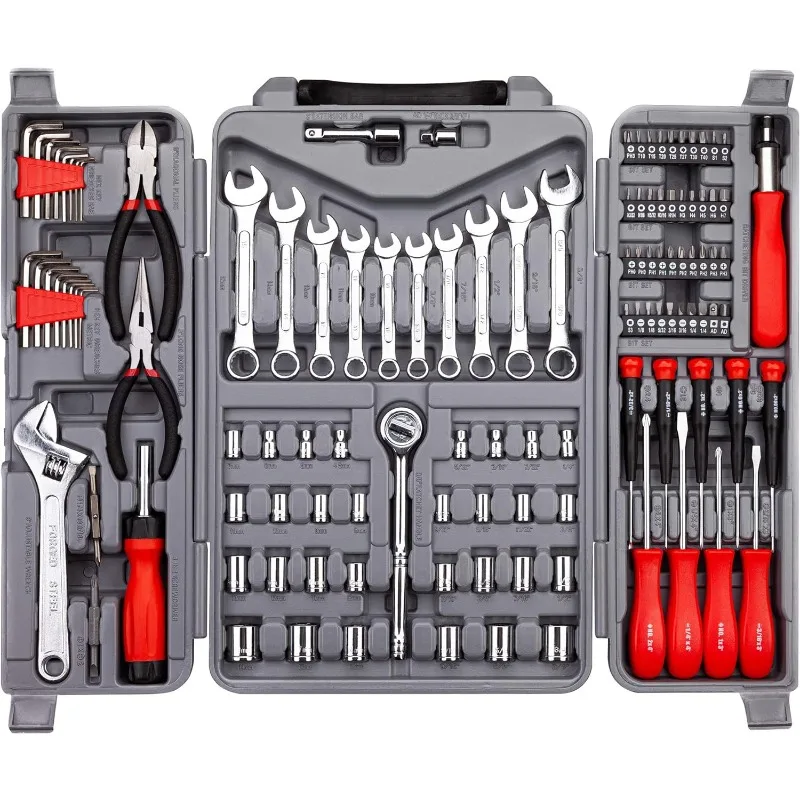 CARTMAN 123Piece Socket Wrench Set Auto Repair Tool Set,Toolbox Storage Case, General Household Tool Kit - Perfect for Homeowner