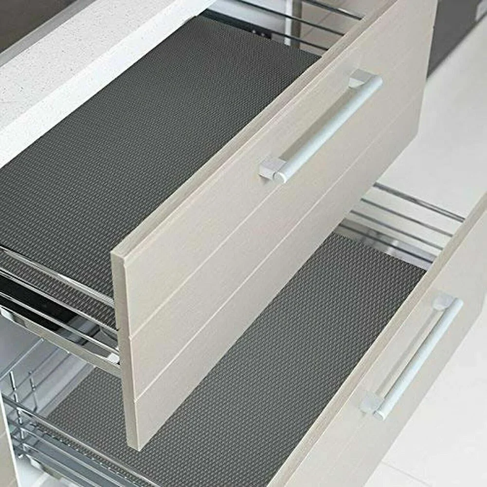 5/15PCS Grey Fridge Liner Washable Mat Pad Drawer Mat Kitchen Waterproof Shelf Fresh Foldable 45x29cm