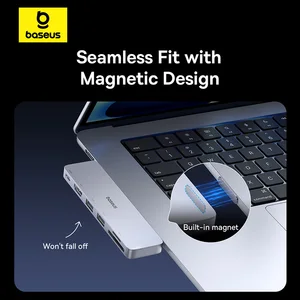 Baseus Hub USB-C Ganda ke 4K 30Hz yang Kompatibel dengan HDMI untuk HUB USB 3/4 40 Gbps USB 3.0 Tipe C SD TF untuk Hub USB MacBook Pro Air 10 pusat penjualan terbaik thunderbolt 4 - №