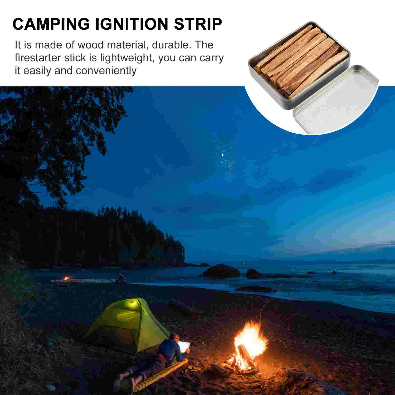 Fire Strip Survival Firelighter Starter Lighters Wood Burner Supplies Outdoor Quick Kit Camping Charcoal Sticks Wooden