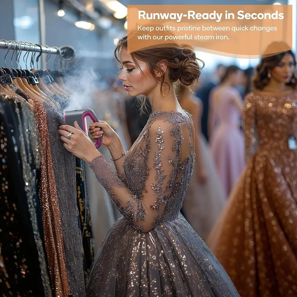 Ferro da stiro a vapore intelligente 1200W Turbo Steam professionale 3 modalità di calore Calore rapido 45s 360 °   Serbatoio da 6 once con design antiaderente con spegnimento automatico a prova di perdite