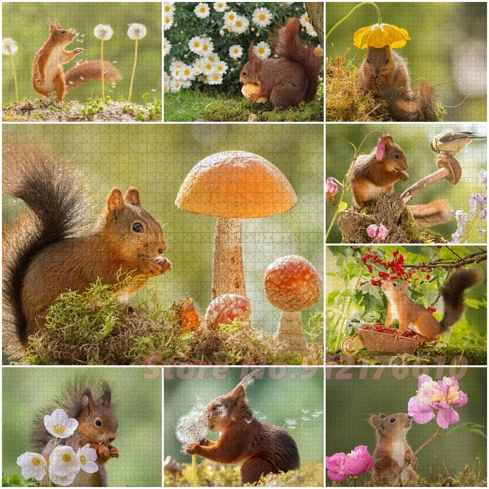 Hamster Chipmunk Squirrel 1000 Pieces Jigsaw Puzzles Cute Pet Animals Puzzle Jigsaw Decompress Educational Family Game Toys