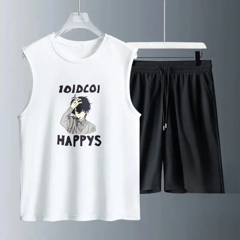 Men's Tank Top Sets 2026 Summer Quick drying Breathable beach two-piece set  oversize men's chandals sports running seaside