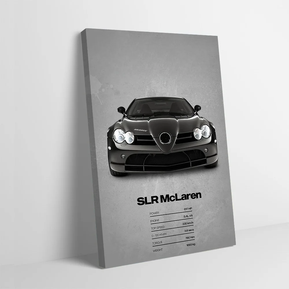 Sports-Benz SLR Sports Car Printing Poster Custom Pictures Wall Art Canvas Painting Gift for Decorative Paintings Wand Deko the