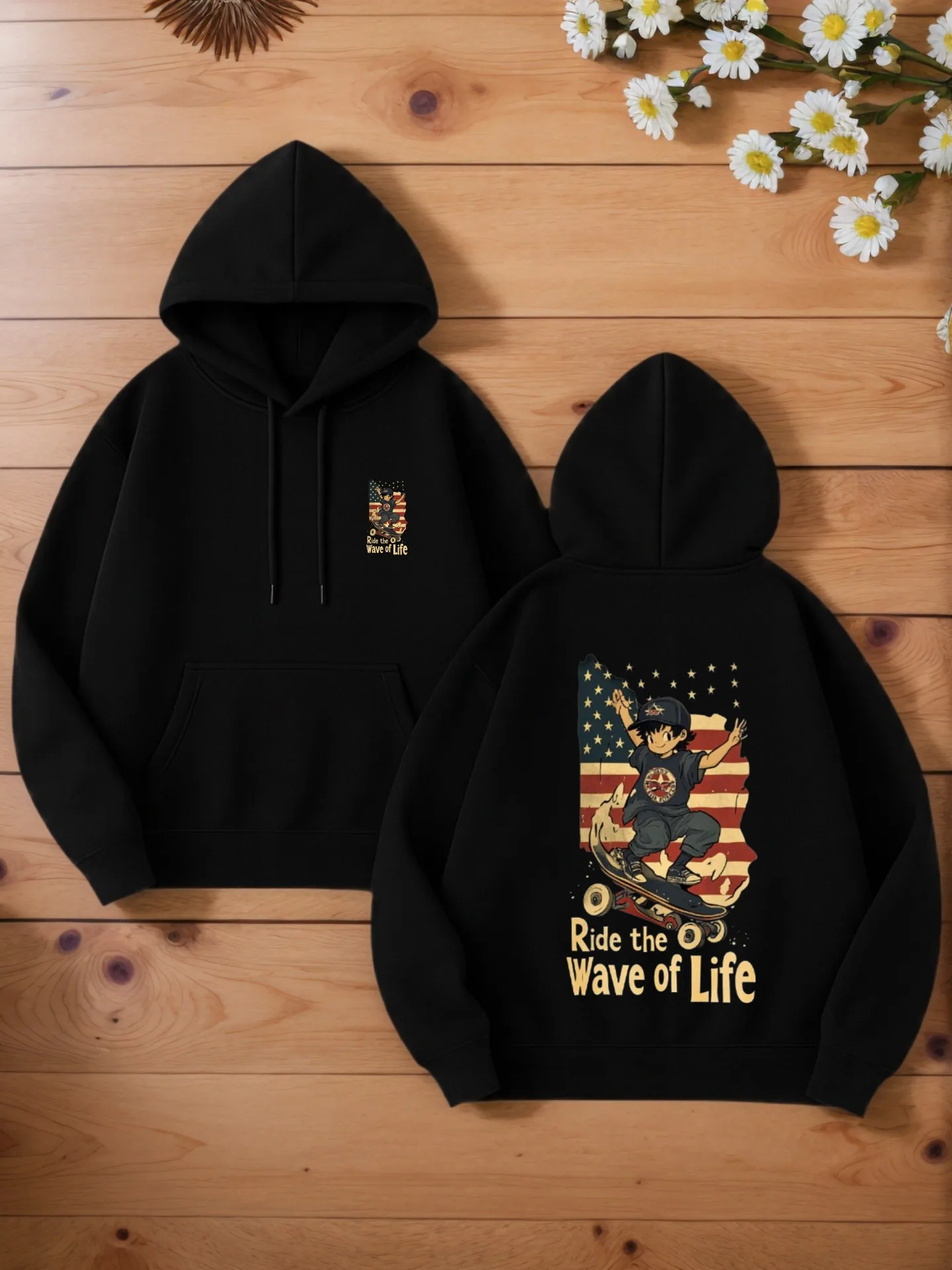 

Мужская толстовка с графическим рисунком, уличная пуловер с мультяшным принтом для молодых мужчин, смесь хлопка, для повседневной носки