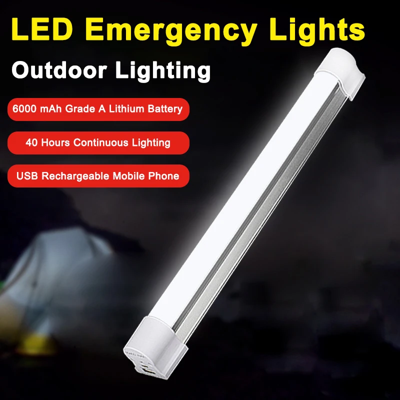 

Portable LED Tube Work Light Dimmable High Power Magnetic Lamp USB Rechargeable 6000 Lumens 5 Lighting Outdoor Camping Lights