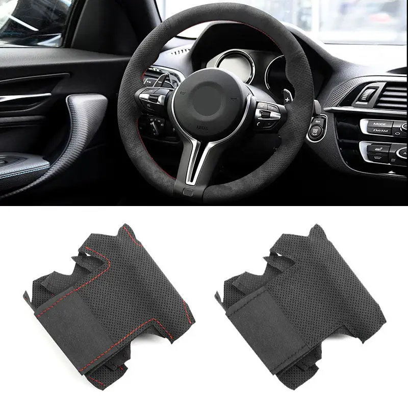 

Car Accessories Steering Wheel Suede Leather Cover Trim For BMW M Sport 1 2 3 4 5 6 Series X1 X3 X5 X6 M2 M3 M4 X5M X6M