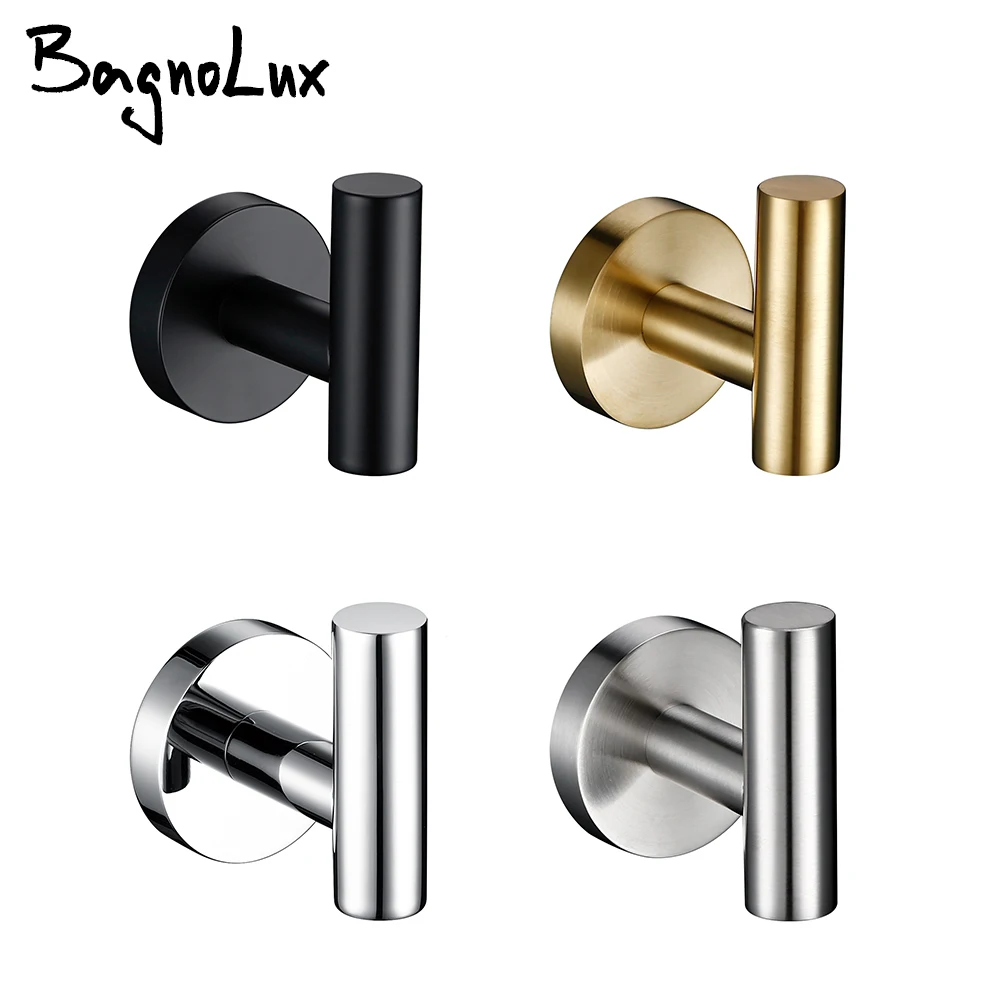 Circle Stainless Steel Black Chrome Brushed Gold Nickel Bathroom Kitchen Bedroom Hardware Pendant Clothes Wall Hook