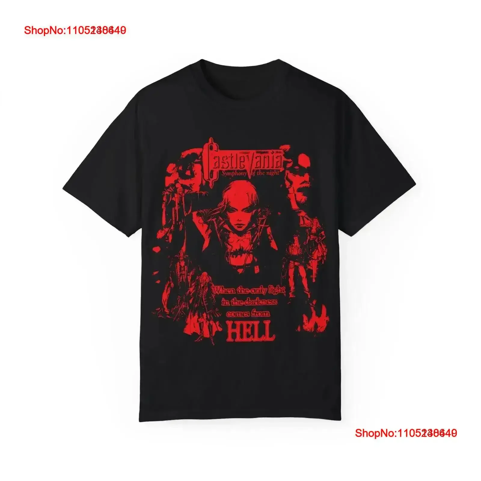 Gothic Horror T Shirt Castlevania Symphony Of The Night Vampire vintage Washed fashion Stylish Versatile Slightly Breathable