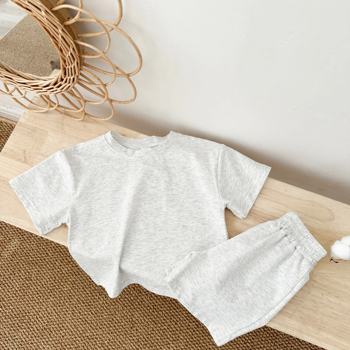 2024 Summer Newborn Baby Boys Clothes Set Summer Solid Color T-shirt+shorts 2Pcs 0-4Y Baby Girl Outfit Set Casual Simplicity Set