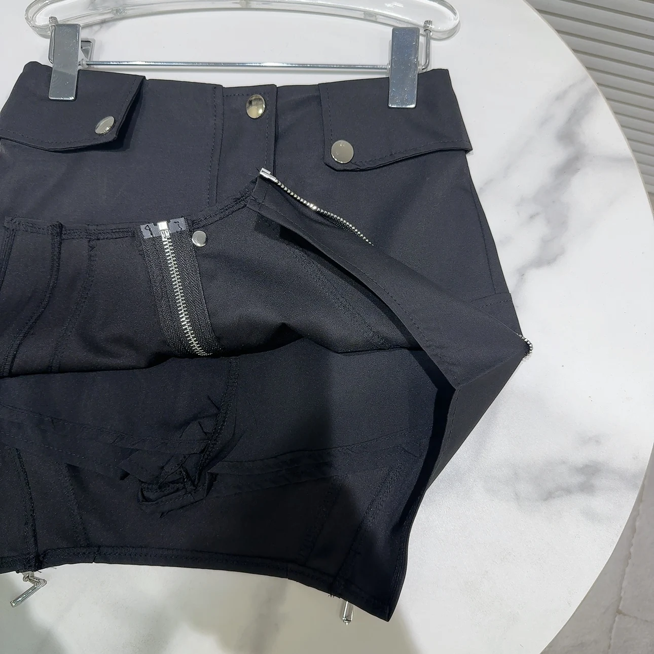 Street Sle American Hot Girl Asymmetrical Zipper Design Work Skirt  Skirt f Body Skirt ort Skirt Trendy New Arrival