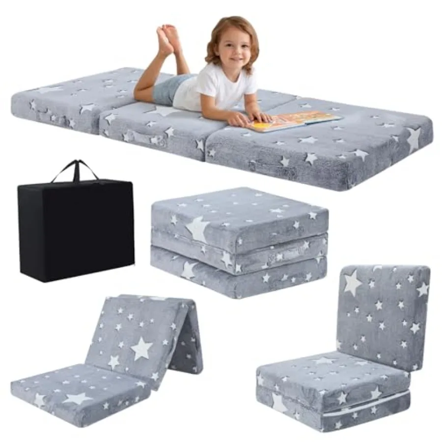 

Foldable Floor Mattress for Glow Star Trifold Mat Foldg Mattress Portable Futon 57x22 ch Grey