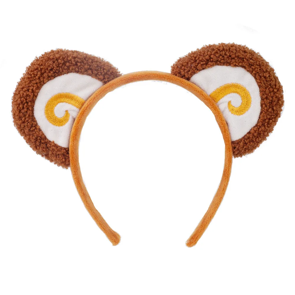 Monkey Ears and Tail Bow Tutu Set Animal Costume Headband for Carnival Headwear Accessories Halloween Kid Role Play Birthday