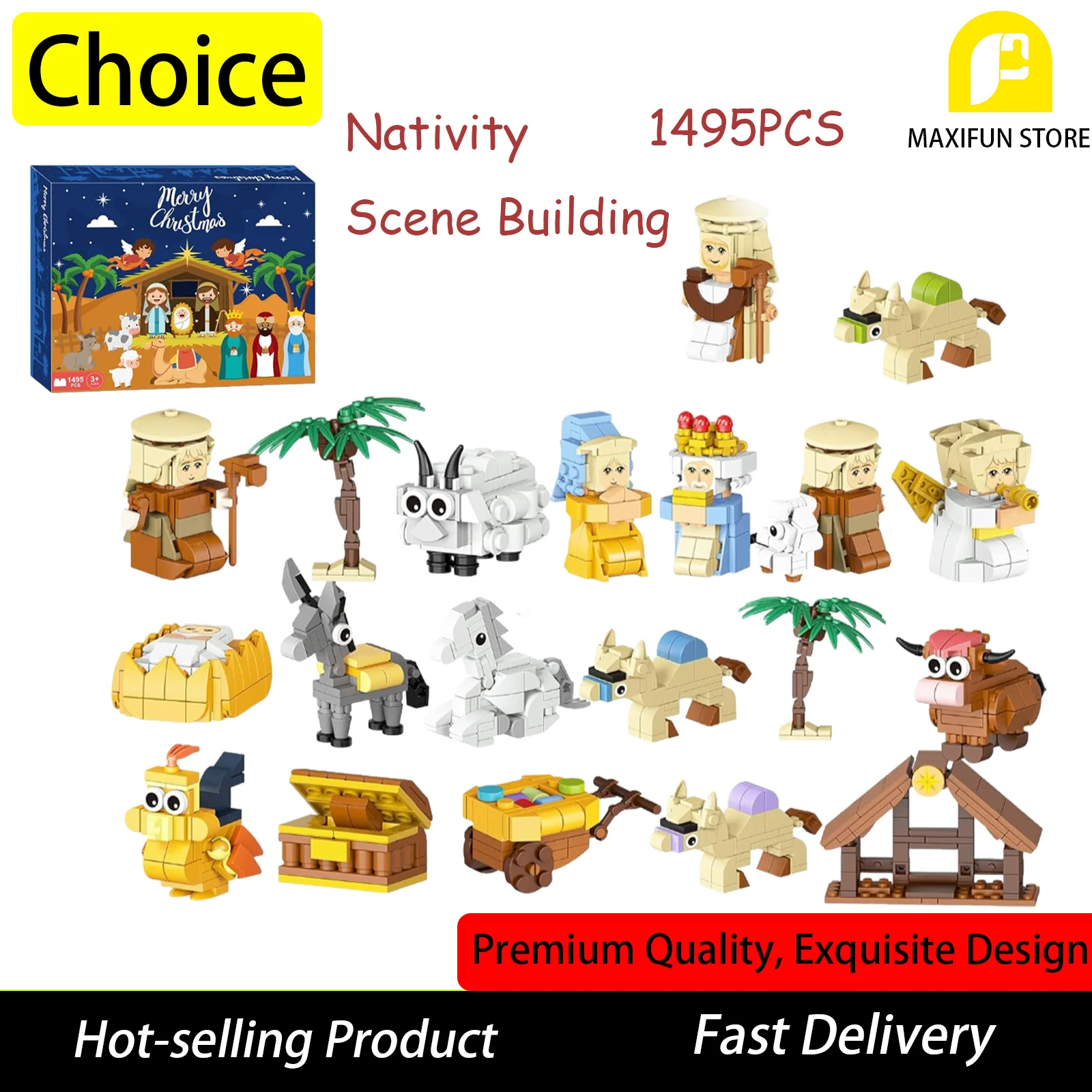 

1495 шт. новый набор рождественских сцен для приключений, сделай сам, маленькие строительные кирпичи, игрушка, любимый рождественский коллекционер, изысканный подарок