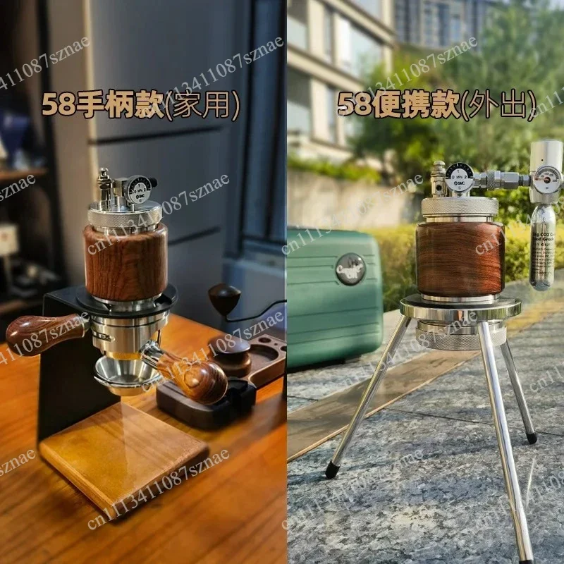 Manual Pressure Portable Pneumatic Espresso Maker with Stainless, Steel Filter Basket for Home and Outdoor Coffee Making