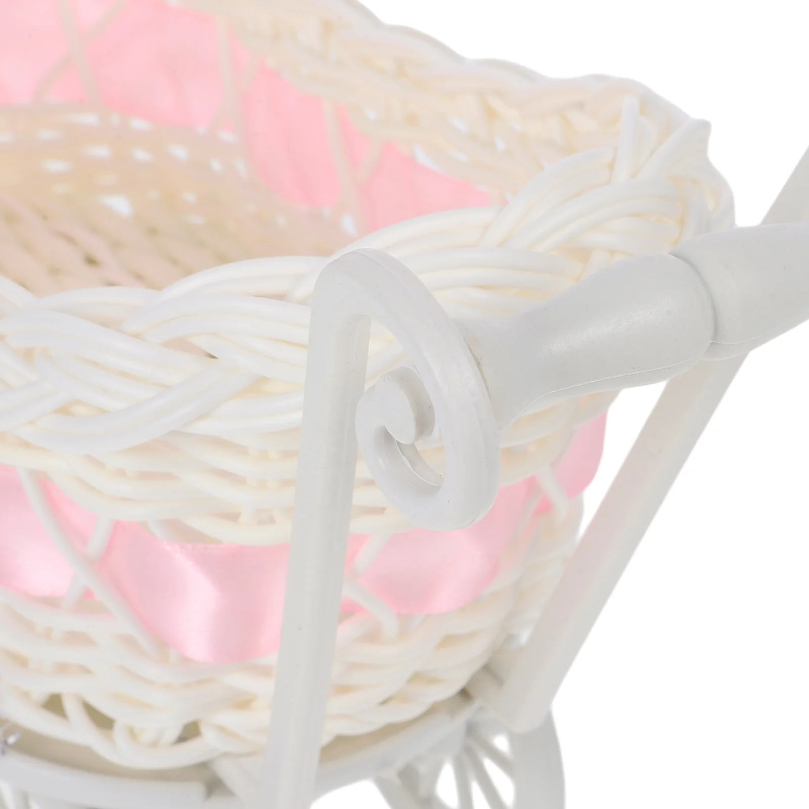 Basket Baby Cart Shopping Shower Stroller Woven Decorations Mini Cutie Candy Wicker Storage Serving Toy Fruit Rattan Carriage