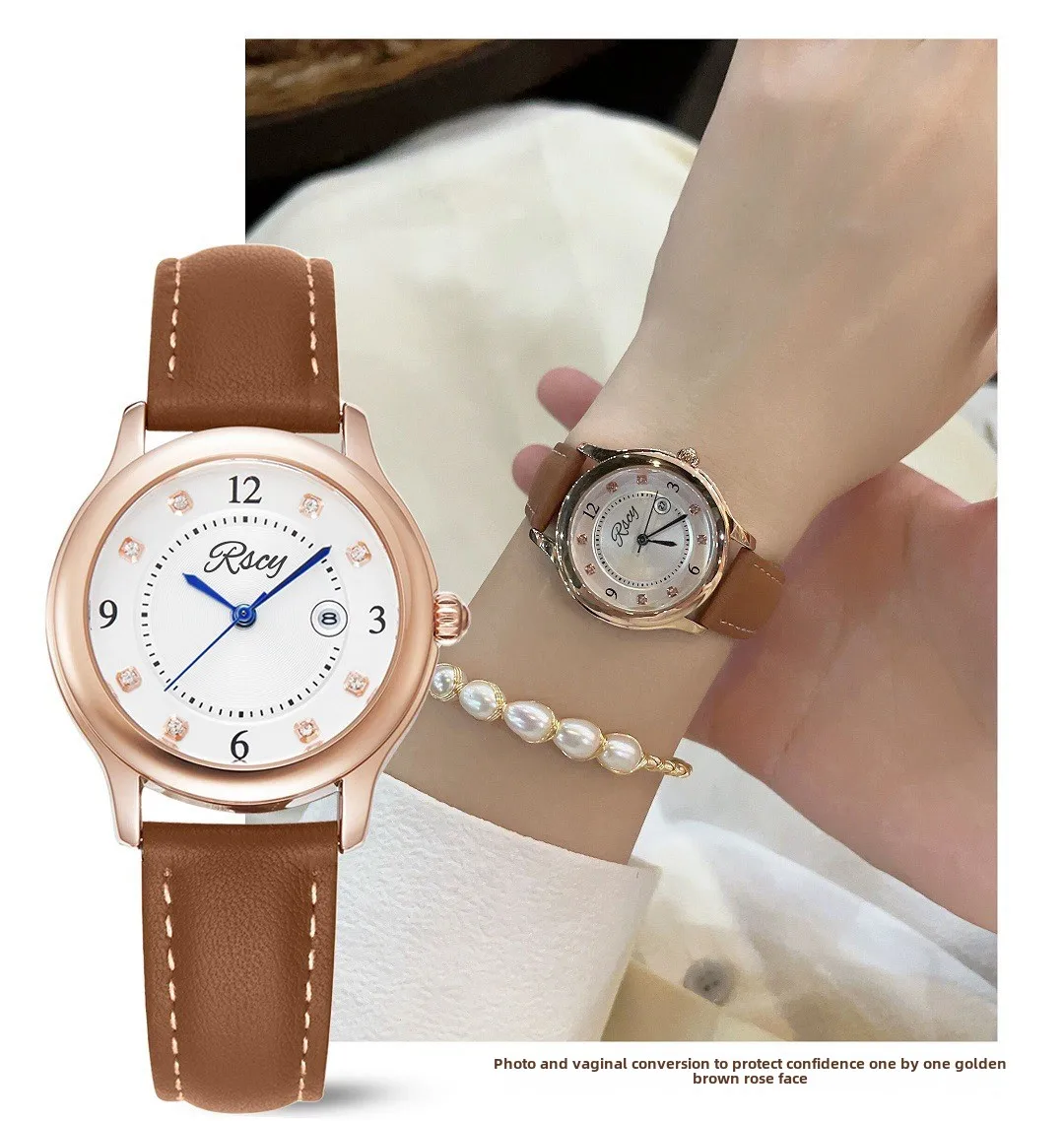Luxury Diamond,Accented Quartz Watch for Women, Stylish Date Display & CD Buckle Wristwatch, Woman Watch Women Watches Luxury