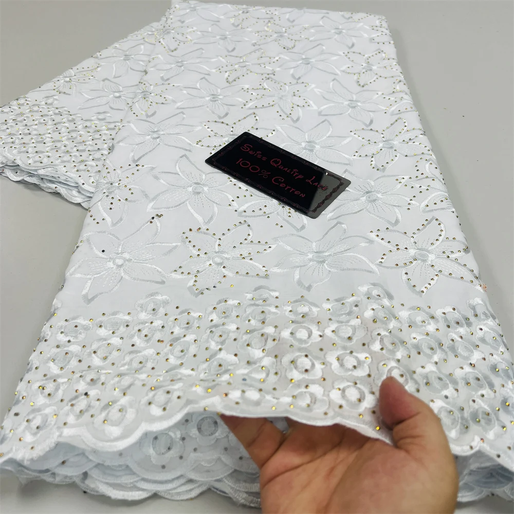 

swiss lace fabric 2024 high quality white lace fabric nigerian fabric 5yrds tissu africain femme africa lace fabric for party