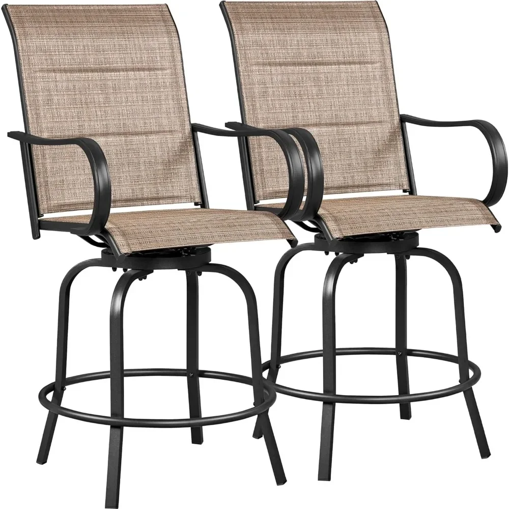 Outdoor Chair Set of 2, All-Weather Resistant, Withstand Loads of Up To 300lbs and 360-degree Rotation, Garden Chair