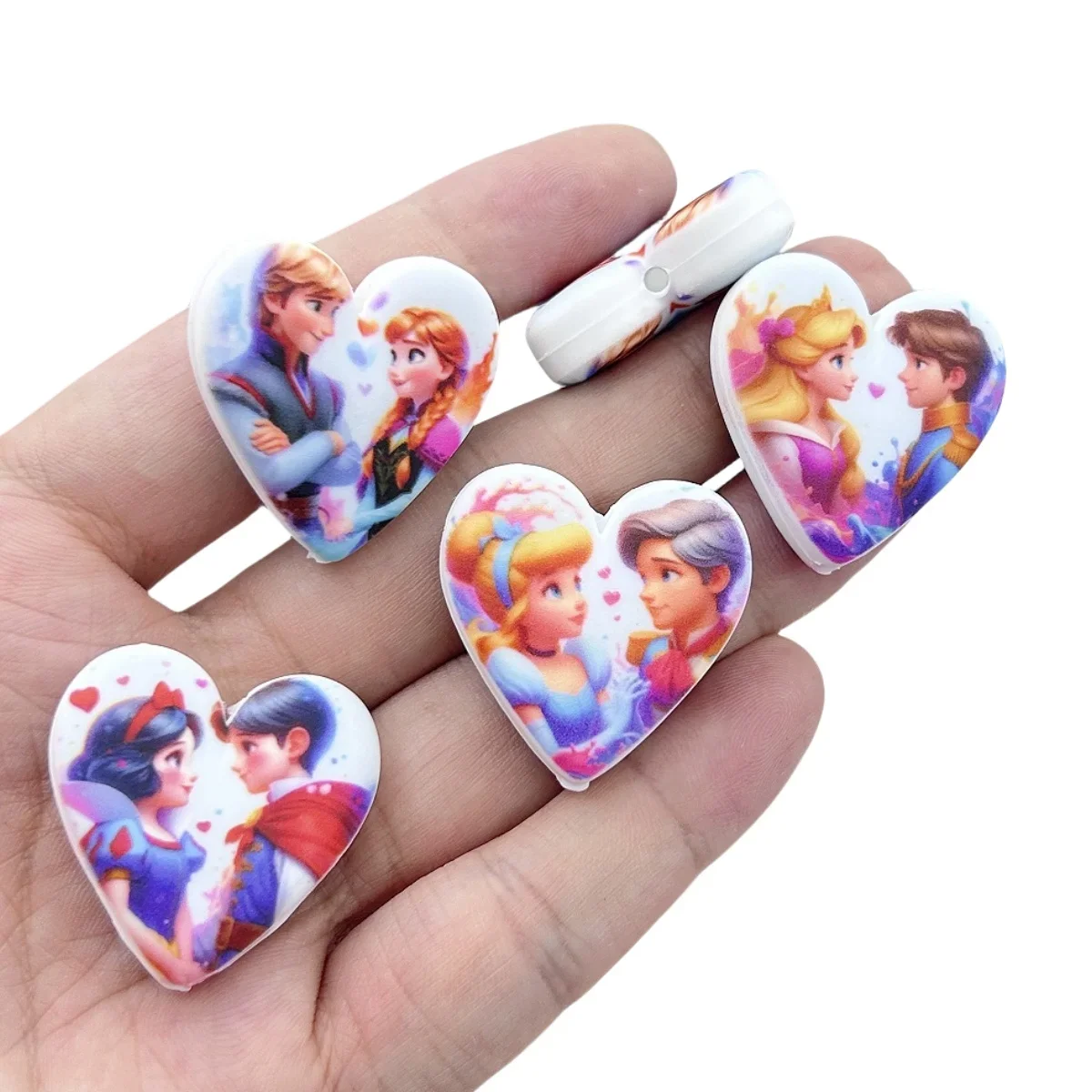 10pc DIY Cartoon Liebhaber Silikon Perlen Nippel Kette Perle Stift Perle Schmuck Zubehör Fokus Perle Lebensmittel qualität Silikon für Baby