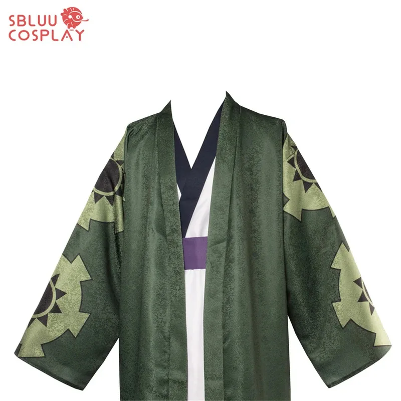 أزياء SBluuCosplay أنيمي وانو كونتري رورونوا زورو التأثيرية أزياء كيمونو خضراء عالية الجودة