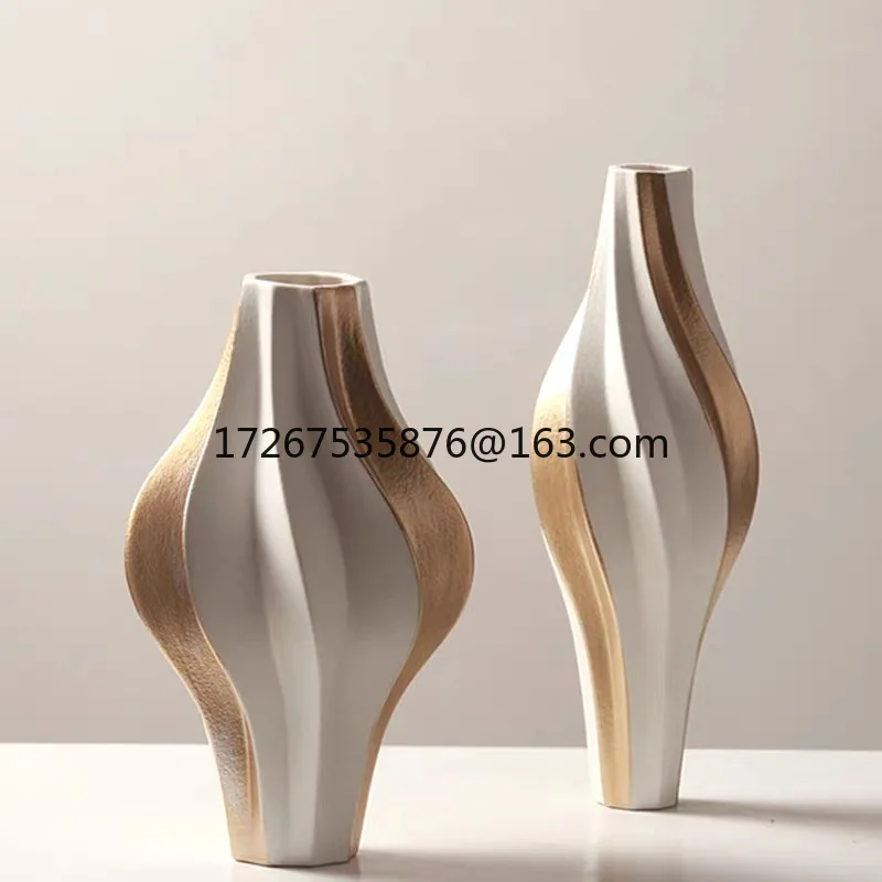 

Light Luxury Modern Tornado Twisted Ceramic Vase Sales Pottery Pot Art Flower Ornament