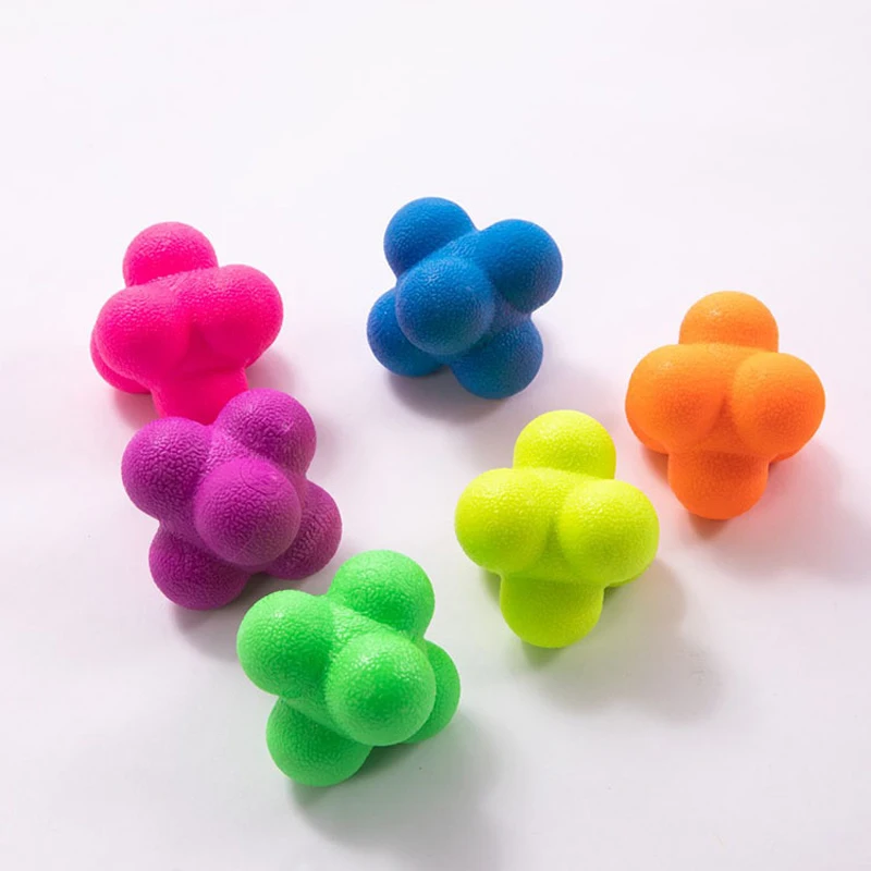 5.5cm/7cm Fitness Hexagonal Reaction Ball Silicone Agility Coordination Reflex Exercise Reaction Training Sports Fitness Balls
