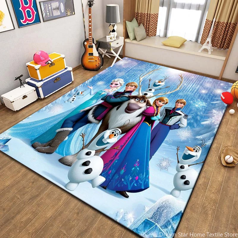 

Frozen Elsa Princess Area 3D Carpet Rug for Living Room Bedroom Decoration Picnic Camp Kitchen Carpet Crawling Carpet Decoration