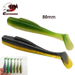 ESFISHING Soft fishing Lure Crazy Minnow 80mm Saltwater Fishing Silicone bait Artificial For Carp Bass Pike