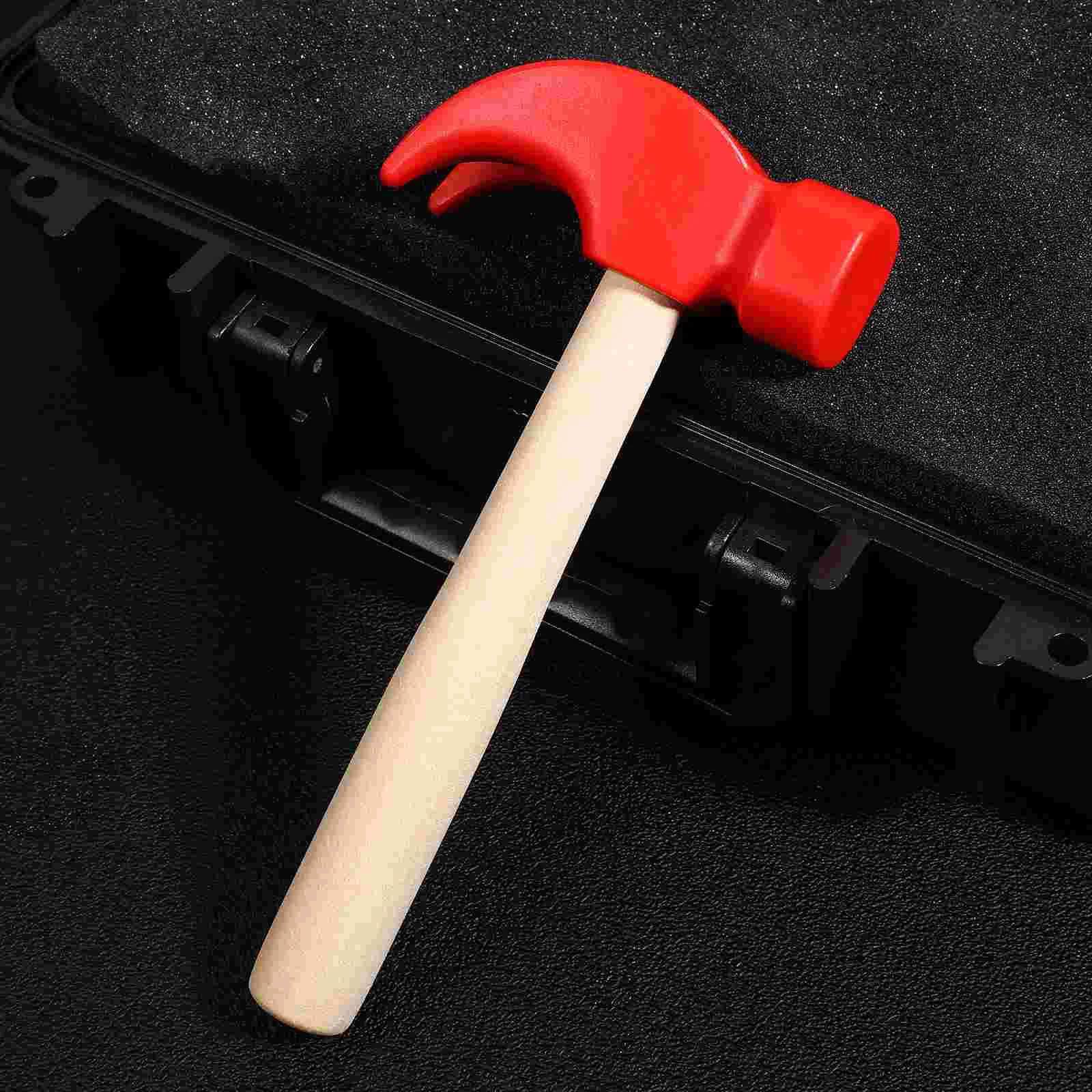 Simulated Small Wooden Hammer Knock Toy Children Toddler DIY Skills Handle Handled Hammers