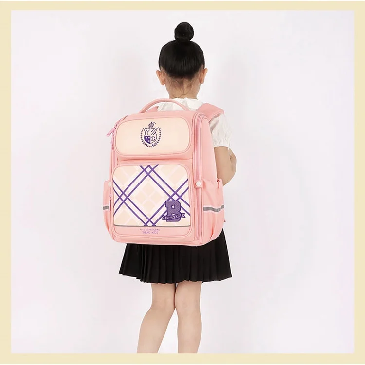 Girl Boy Fashion Large Capacity Schoolbags 2022 New Children Grade 1-6 Students British Style Reflective Backpacks for Travel