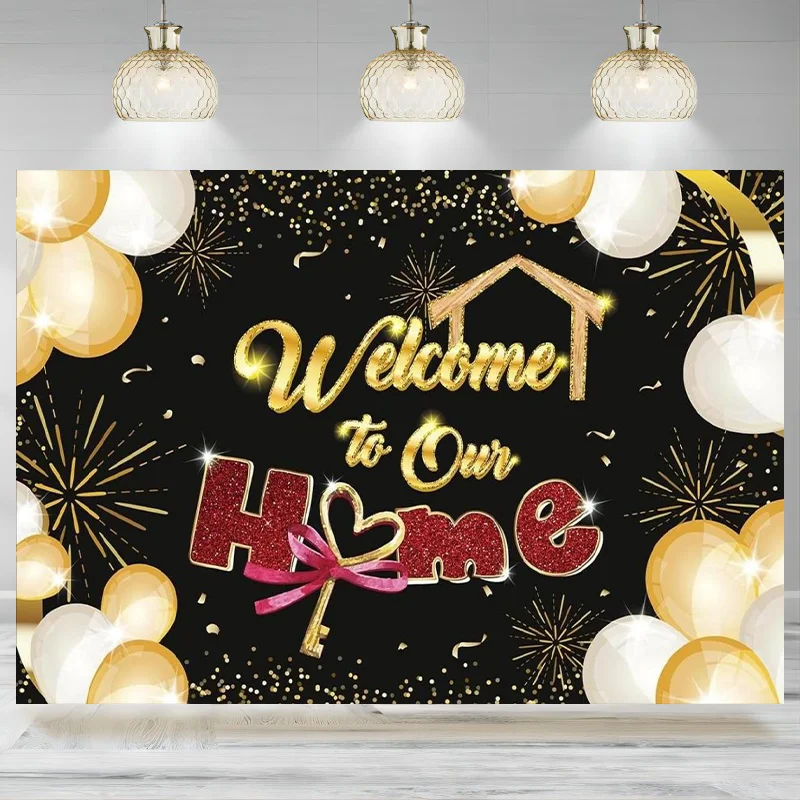 Welcome to Our Home New Home Decor Party Supplies Homecoming Backdrop Banner Return Home Photography Background