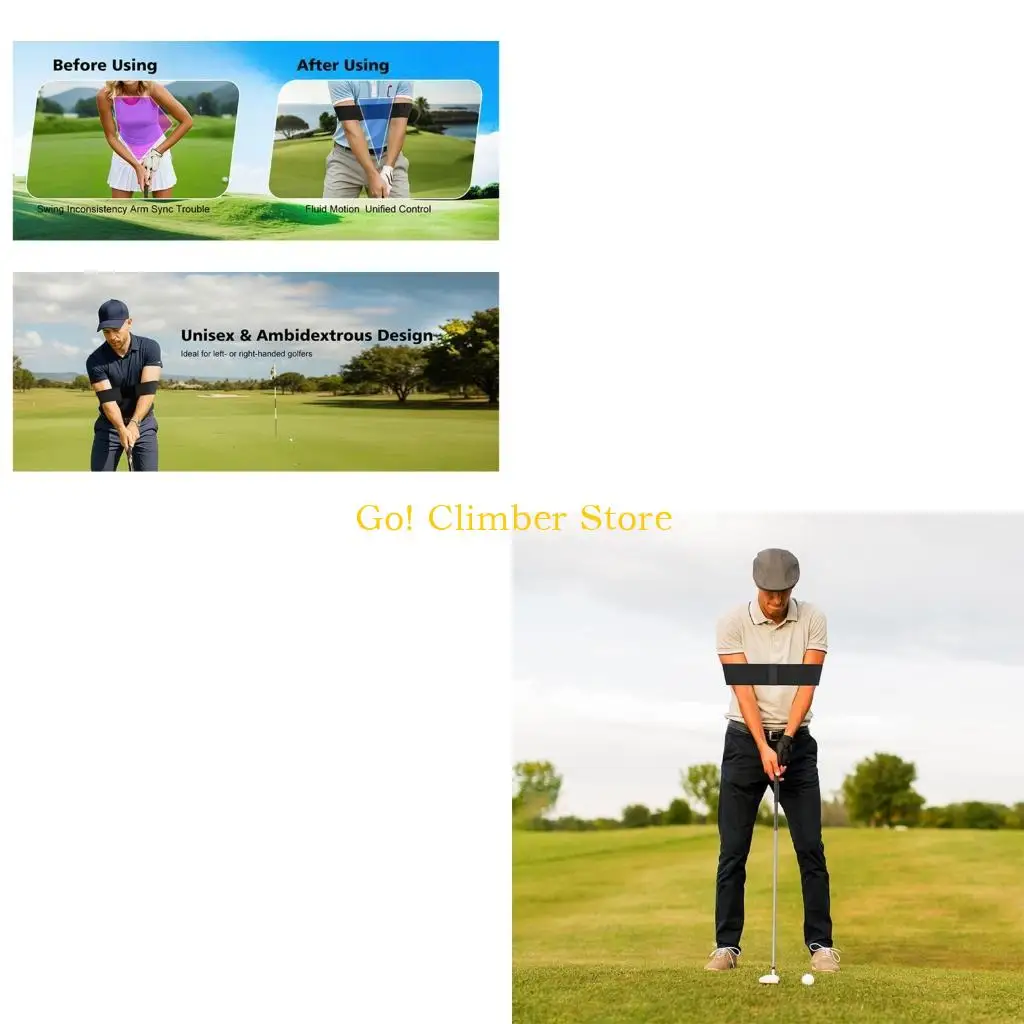 Q84C Golf Swing Form Practice Aids Connection Band, 4 Pack Arm Alignment Trainers, 13.8 x 2.75 Inch Set for Coaching Instruction