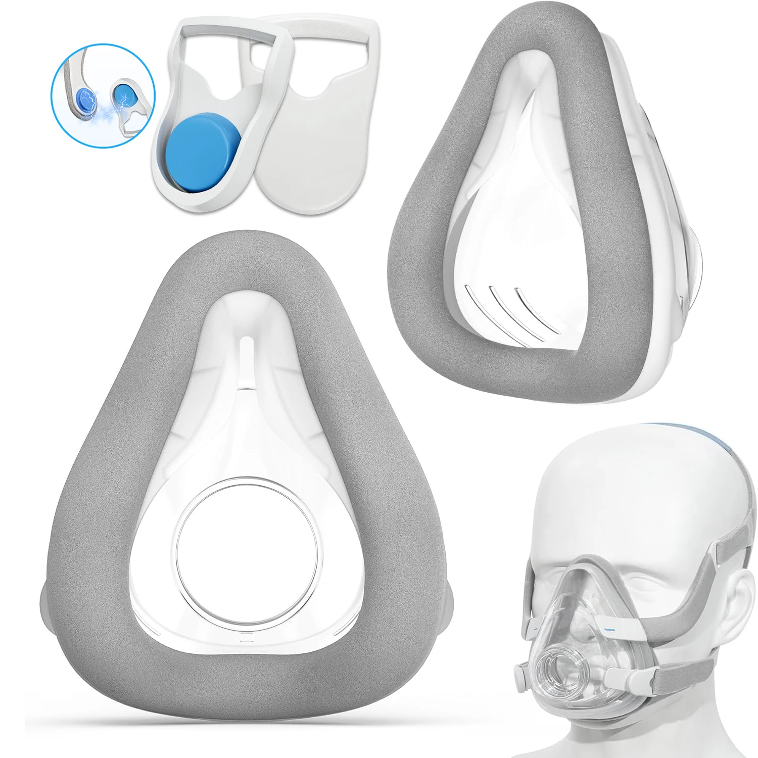 

AirFit F20 Mask, Replacement Cushions, Memory Foam Cushion for AirFit F20 & AirTouch F20 Frame,with 2pcs Magnetic Headgear Clips