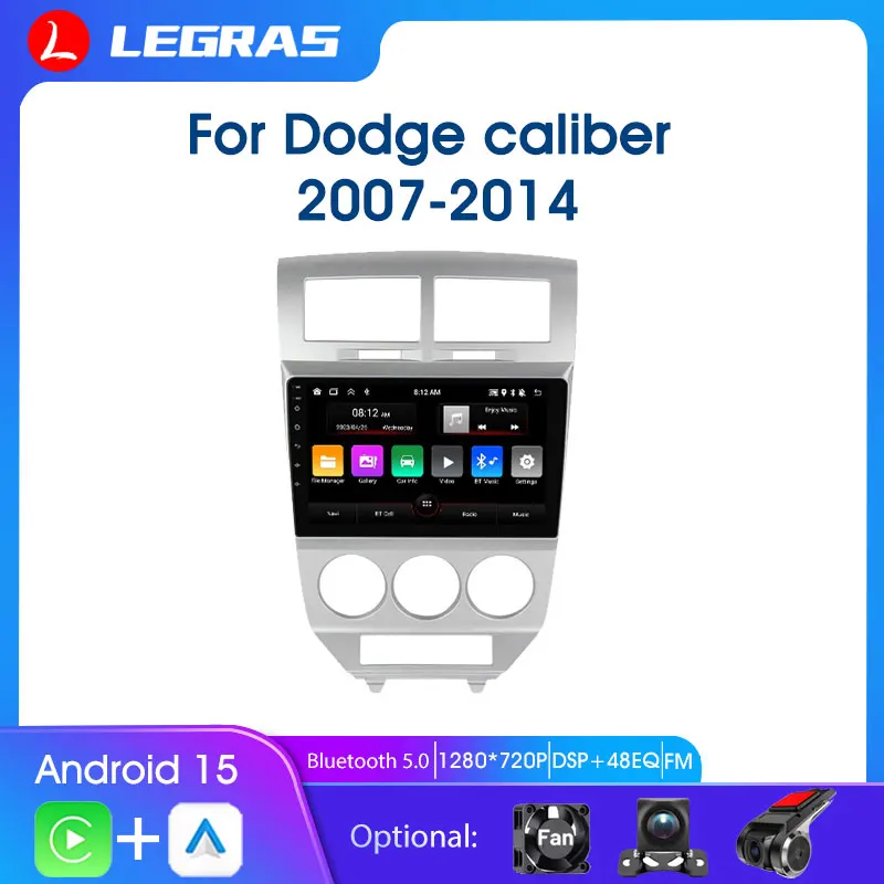 

GPS Navigation DSP FM Car Bluetooth Radio For Dodge Caliber 2007-2014 Carplay Multimedia Video Player Android Auto Stereo Radios