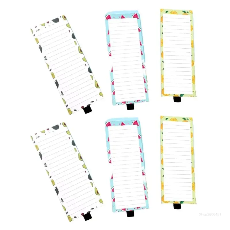 3x8Inch Notepads with Elastic Pen Holder for Fridge Grocery List