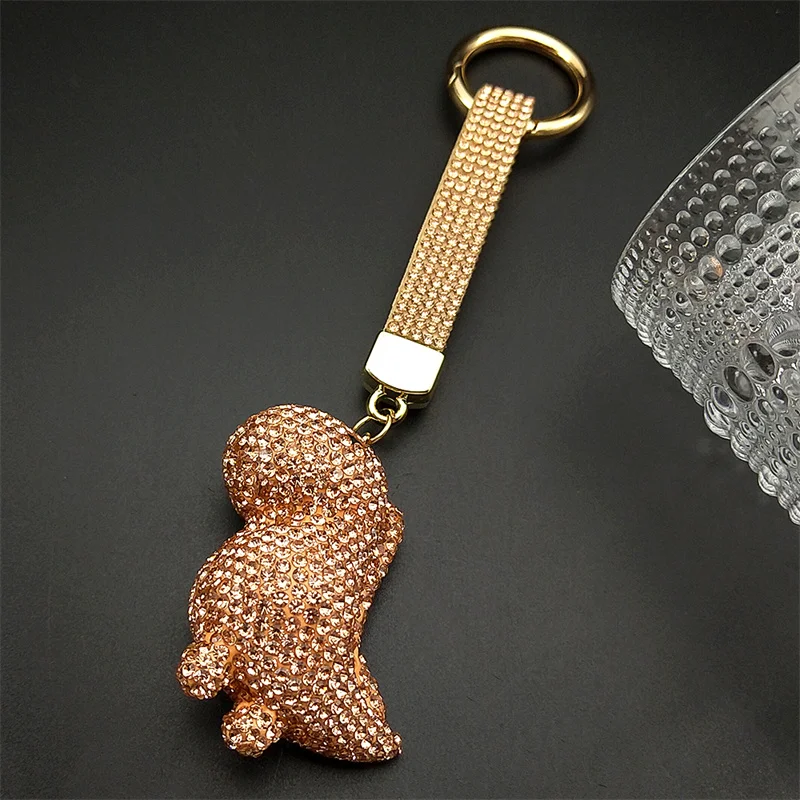 Grüner kleiner Dinosaurier-Schlüsselanhänger für Damen und Herren, voller Strass, Kristall, Kawaii-Tier, rosa, weibliche Handtasche, Charm-Schlüsselanhänger, Schmuck, Geschenke