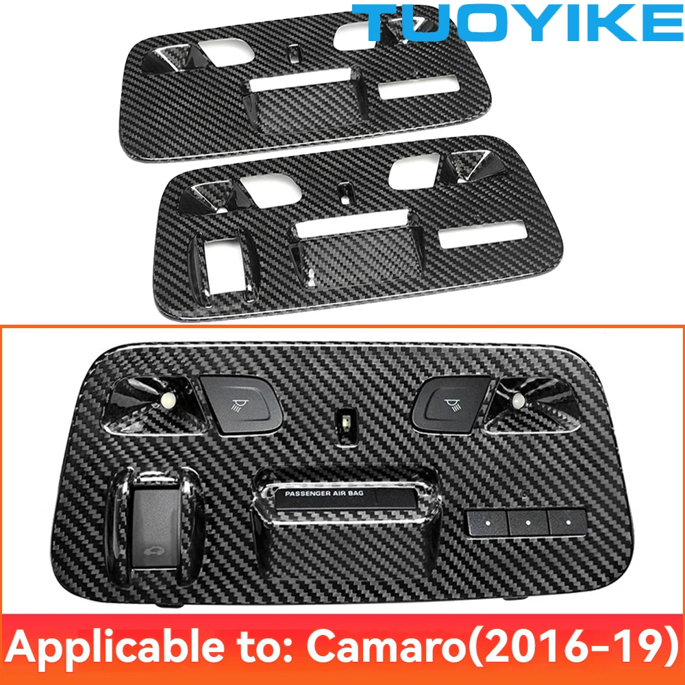 

Автомобильный настоящий сухой интерьер из углеродного волокна на крыше, лампа для чтения, панель, рамка, накладка, декоративные аксессуары для Chevrolet Camaro 2016-19
