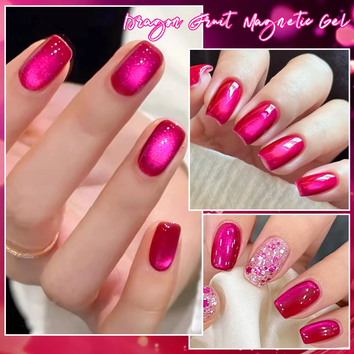 Esmalte de uñas de Gel magnético Dragon Fruit Cat, 10ml, Ultra brillante, rojo, magnético, semipermanente, barniz de Gel UV para remojar, suministros de uñas DIY