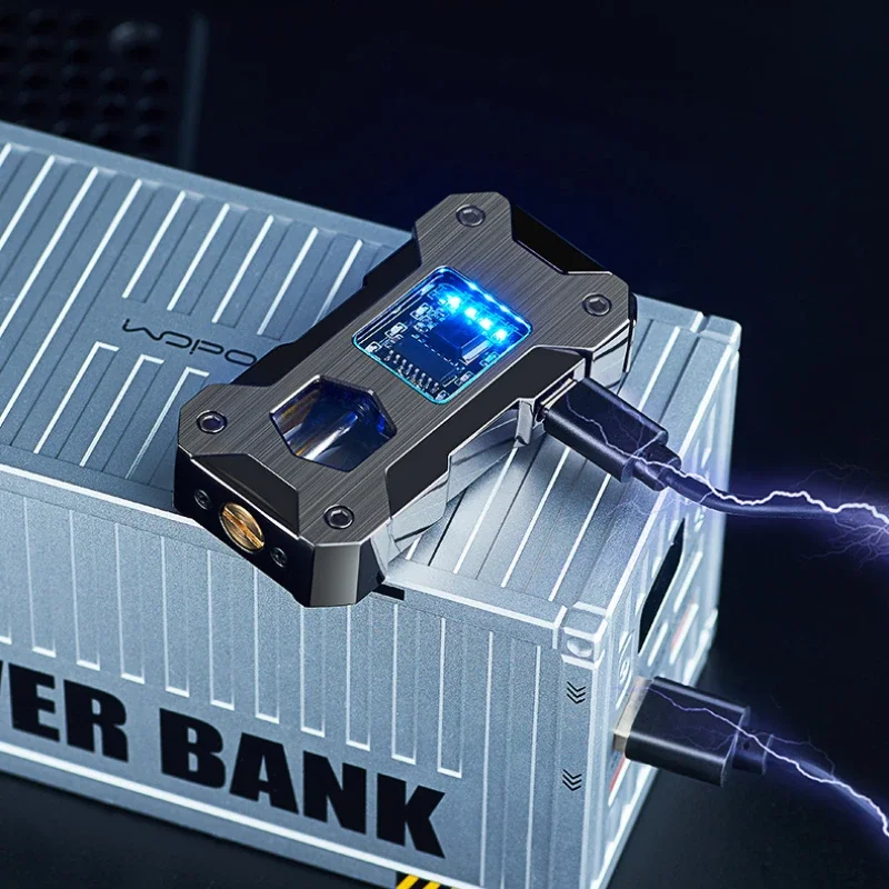 ولاعة ذكية تعمل بالصوت من Mecha بالزيت والكهرباء ذات الاستخدام المزدوج هدية راقية من النوع C شحن سريع