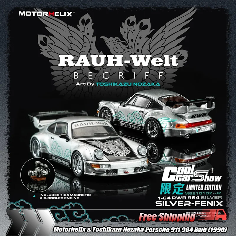 

New Motorhelix & Toshikazu Nozaka 1:64 Porsch 911 964 Rwb (1990) Cool Car Show Exhibition Edition Alloy Die-Cast Car Model Gifts