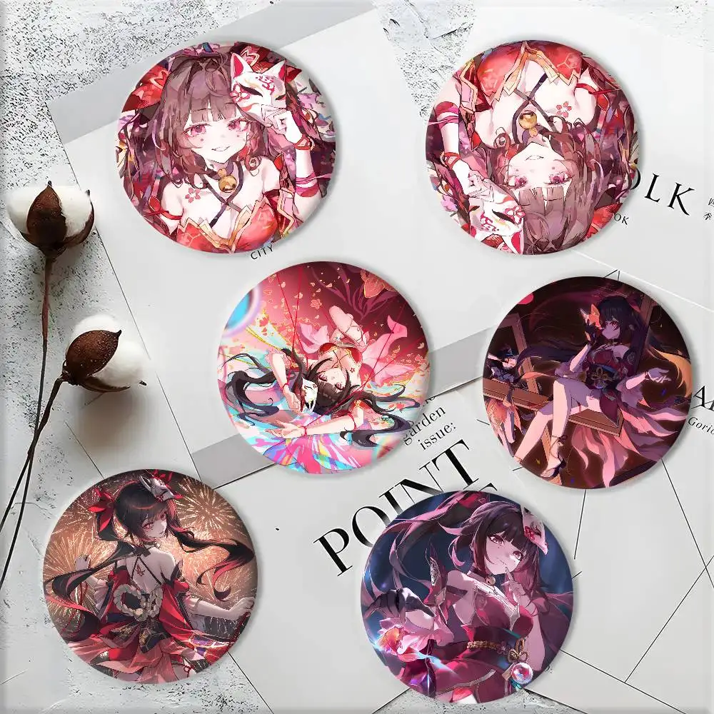 Anime Honkai Star Rail Anime Funny Cute Girl Sparkle Badge Tinplate DIY Backpack Clothing Accessories Jewelry Pins